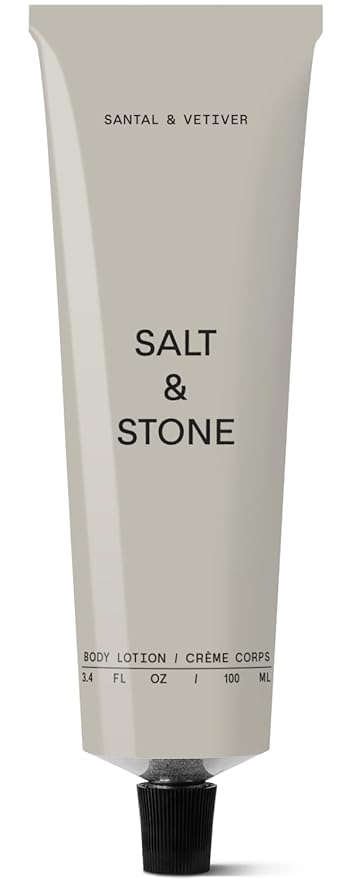 Salt & Stone Body Lotion for Women & Men | Hydrates, Nourishes & Softens Skin | Restores Dry Skin | Fast-Absorbing | Cruelty-Free & Vegan (100 ml) (Santal & Vetiver)