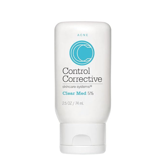 CONTROL CORRECTIVE Clear Med 5% Acne Treatment Lotion, 2.5 Oz - Helps Clear & Control Breakouts, Benzoyl Peroxide, 3% Sulfur To Improve Efficacy And Dry Up Blemishes