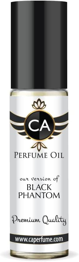 CA Perfume Club Impression of By Kln Black Phantom For Women & Men Replica Fragrance Body Oil Dupes Alcohol-Free Essential Aromatherapy Sample Travel Size Long Lasting Attar Roll-On 0.3 Fl Oz/10ml