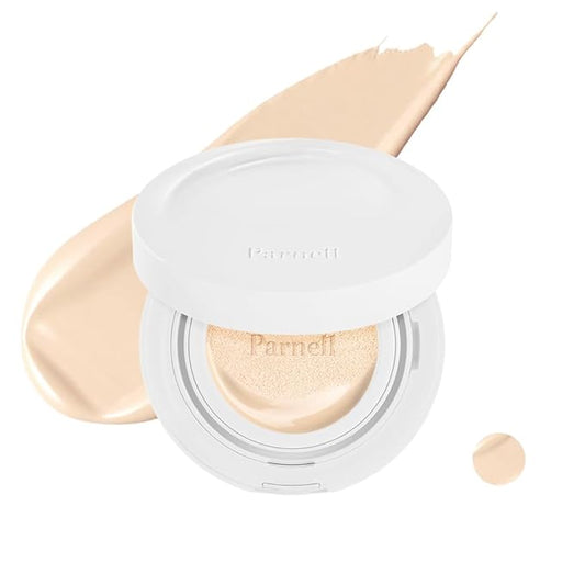 Parnell Cicamanu Serum Cushion - Moisturizing Foundation for Soothing, Coverage, Glass Skin and Lightweight for Sensitive and Dry Skin Pearl Skin (0.52 Fl Oz) (13N)