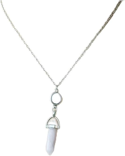 Turquoise Crystal Necklace for Women Hexagonal Healing Gemstone Spiritual Energy Pendant Necklace Jewelry for Women