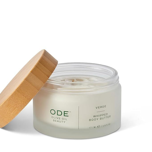 McEvoy Ranch Whipped Body Butter | ODE Olive Oil Beauty | 5.8 FL OZ | Crafted with Organic EVOO, Hyaluronic Acid, Organic Shea & Cocoa Butters | Nourishing, Brightening, Firming (Verde)