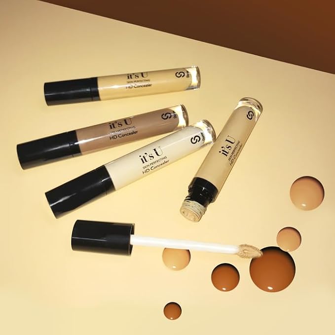 Sistar it's U Skin Perfecting HD Concealer Full Coverage Lightweight Long Lasting Correcting Liquid Contour Cover Masker Makeup 5 ml / 0.17 fl. oz (Honey Beige)