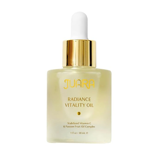 Juara – Radiance Vitality Oil | Deluxe Moisturizing Facial Treatment for All Skin Types | Anti-Aging Formula | Softens, Brightens, Nourishes, Hydrates | Cruelty Free, Paraben & Sulfate Free | 1 oz.