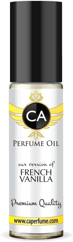 CA Perfume Impression of Emra French Vanilla For Women & Men Replica Fragrance Body Oil Dupes Alcohol-Free Essential Aromatherapy Sample Travel Size Concentrated Long Lasting Roll-On 0.3 Fl Oz/10ml