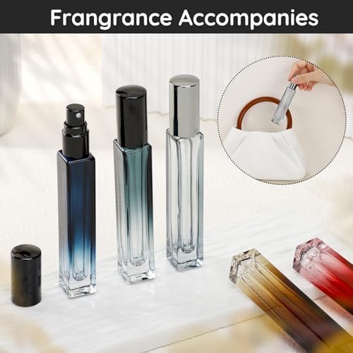 Segbeauty 10pcs Refillable Colorful Travel Perfume Bottle, 10ML Multi-color Empty Glass Atomizer, 0.34oz Portable Sprayer