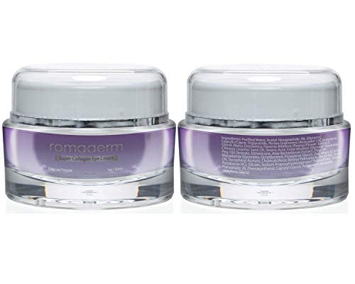 Romaderm- Super Collagen Eye Cream-Dark Circles, Puffiness, Wrinkles and Bags - The Most Effective Anti-Aging Eye Cream for Under and Around Eyes