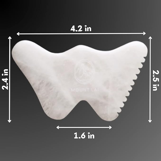 Mount Lai Vitality Qi White Jade Gua Sha Facial Tool – The Imperial Stone of Purity – Patented 5-Sided Professional Sculpting Tool for Lymphatic Drainage, Precision Contouring & Imperial Radiance