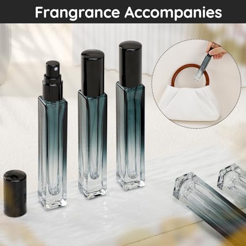 Segbeauty Green Glass Perfume Bottle Set, 10pcs 10ML Perfume Travel Refillable, 0.34oz Empty Atomizer Sprayer for Perfume Cologne Dispenser, Travel Sample Bottles Perfume Making Kit with Refill Tool