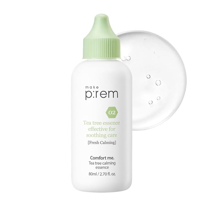 [make p:rem] Comfort me. Tea tree calming essence | soothing essence | lightweight and watery essence | Quick-Absorbing | essence for sensitive skin | 80ml, 2.70 fl.oz. | MAKEP:REM makeprem