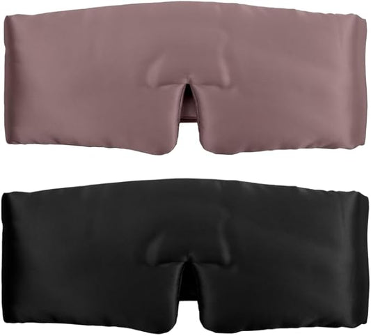 SUNDAYSILKS™ | Adjustable Silk Sleep Mask for Side Sleeper | Cloud-Like Comfort, Weighted for Deep Sleep | Soft Sleep Face Mask for Women & Men, Full Blackout, Cooling Silk Eye Mask for Sleeping (2PK)