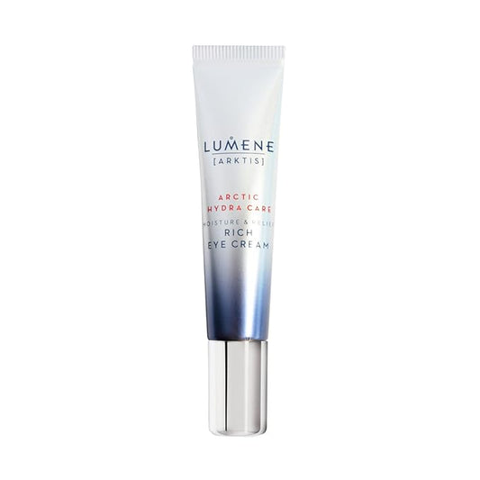 Lumene Arctic Hydra Care Moisture Relief Rich Eye Cream - Anti Wrinkle Eye Cream for Crow's Feet, Fine Lines and Wrinkles - Vegan, Fragrance Free Hydrating Eye Cream with Ceramides (15ml)