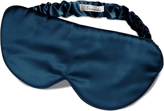 Branche Beauty Silk Eye Mask Pour Homme - Stylish 100% 6A Silk 22 Momme Sleep Mask, Eye Cover, Shade Blindfold Sleeping Mask for Luxury Sleep for Men Gifts for Him (Sapphire)