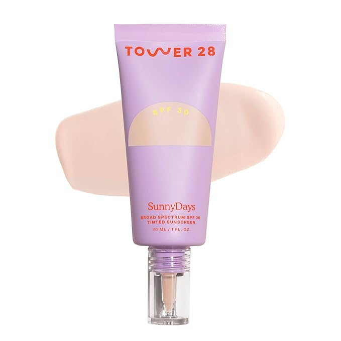Tower 28 Beauty SunnyDays SPF 30 Tinted Mineral Sunscreen - For Sensitive Skin - 2-in-1 Facial Broad Spectrum UVA/UVB Protection + Foundation - Shade 05 FAIRFAX, 1 Fl Oz