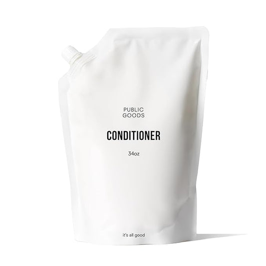Public Goods Conditioner for Women & Men | Natural Conditioner to Protect & Moisturize Dry Hair | Made with Organic Essential Oils | Sulfate & Paraben Free | Vegan Friendly | 34 Fl Oz Refill