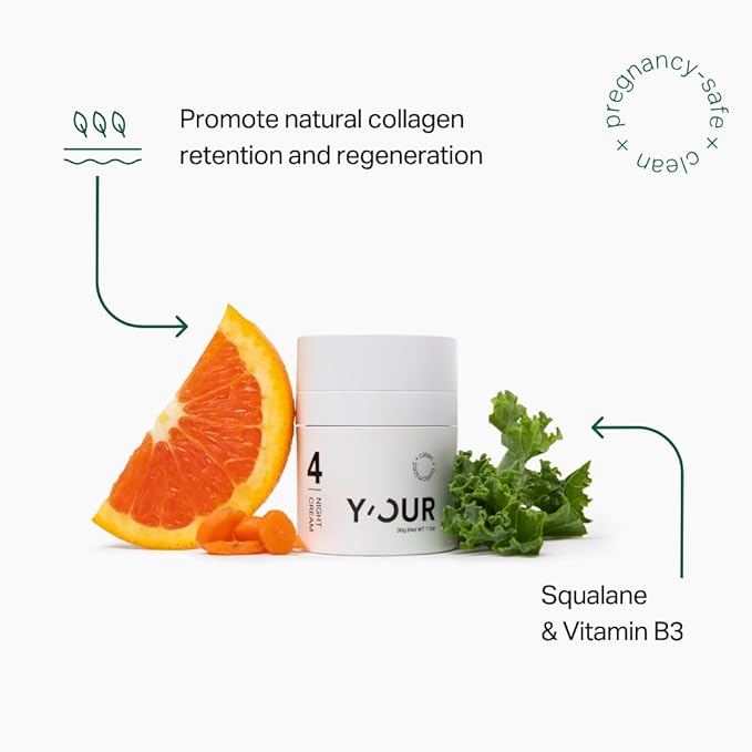 Y'OUR Non-Toxic, Pregnancy-Safe Skincare Set – 3-Step System with Cleanser, Day Cream & Night Cream – Soothing & Rejuvenating – Gentle and Non-Comedogenic Formula.