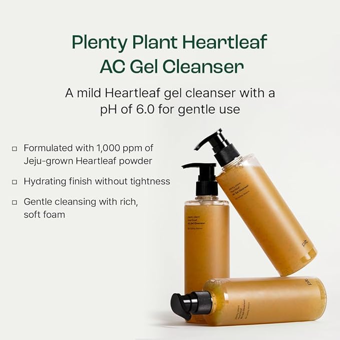 Heartleaf AC Cleanser Gel Type Deep Pore Cleansing, Acne Face Wash, Blackhead Remover for All Skin Types, Korean Skin Care 9.90 fl oz(293ml)