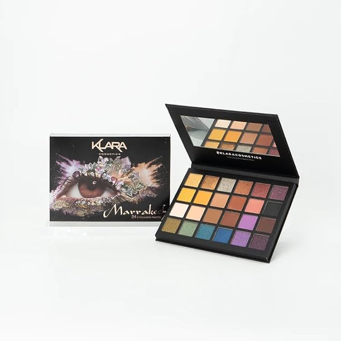 24 Shade Eyeshadow Palette - Festive Luxury Vibrant Bold Full-Color Pigment Long Lasting Matte Shimmer Eye shadow Palette (Marrakech)