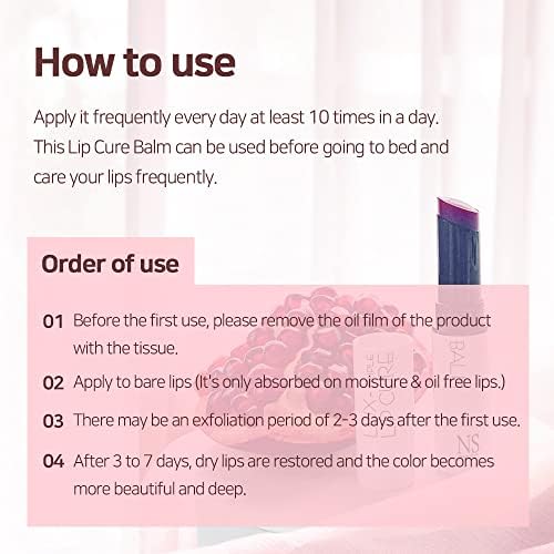 Lux Triple Lip CURE Glossy Balm (0.17oz) (AURA(Deep magenta pink)) 4 million units sold in Korea, Natural Tinted Korean Lip Balm, Petroleum/Paraben Free, Lip Butter,lip balm hydrating