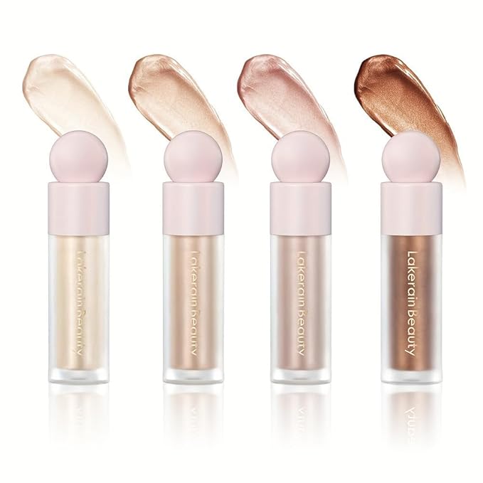 Liquid Highlighter, Contour Stick Makeup Highlighter for Face, Waterproof Luminous Lotion, Silky Smooth Glitter Highlighter Makeup Stick, Multi-Use Body Shimmer Liquid Bronzer 02# STARLIGHT