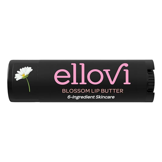Natural Lip Butter Lip Balm - Blossom - Pure Enough to Eat - Made With Just 6 Vegan Ingredients - Moisturizing Lip Care for All Day Hydration (Single)