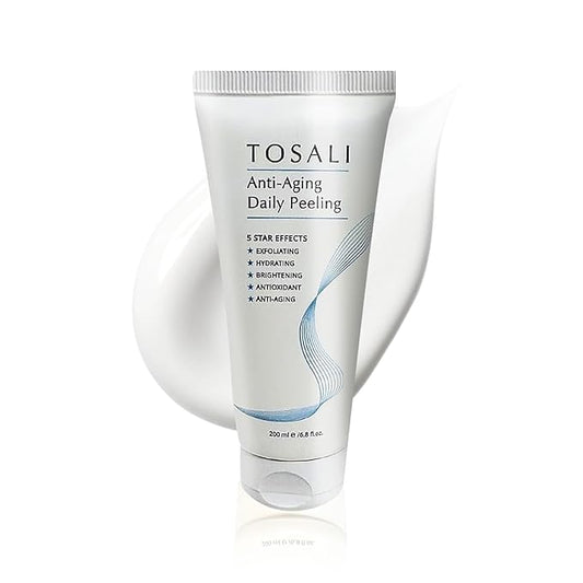 Anti Aging Daily Peeling Face Exfoliator – Peeling Gel with Hyaluronic Acid, Lactic Acid & Vitamin E, Gentle Exfoliating Gel for All Skin Types, Skin Care for Women, 6.8 Oz