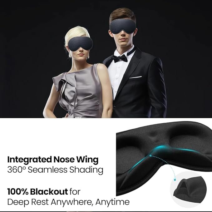 Sleep mask,100% Light Blocking Eye mask,Superior Materials to Silk,Travel Essentials,Sleeping mask,Eye mask for Sleeping - B-2-202508011518