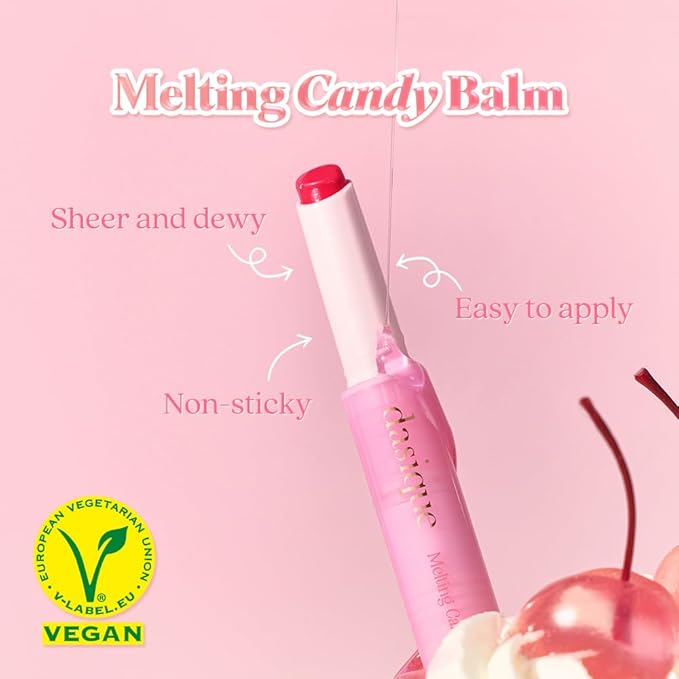 Dasique Melting Candy Balm (#10 Cranberry Whip) | Glossy Balm | Moisturizing | For dry Lips | Vegan