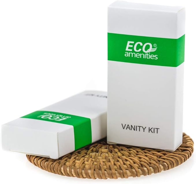 ECO amenities Cotton Rounds Travel Set - Individually Wrapped Cotton Swabs - Disposable Nail File Kit - Bulk Hotel Vanity Kit - 500-Piece Set, White
