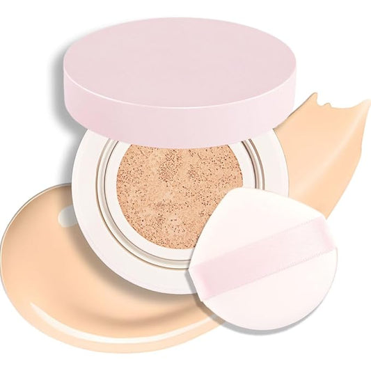 Nuder Cushion Foundation,Natural Beige for Natural & Medium with Neutral Skin Tone,Long-Lasting,Lightweight,Flawless Coverage,Dewy Finish,Concealing Blemishes and Under-eye Bags for All Skin Types