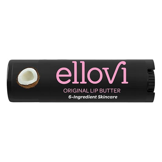 Natural Lip Butter Lip Balm - Original - Pure Enough to Eat - Made With Just 6 Vegan Ingredients - 100% Natural & Organic Moisturizing Lip Care for All Day Hydration (Single)