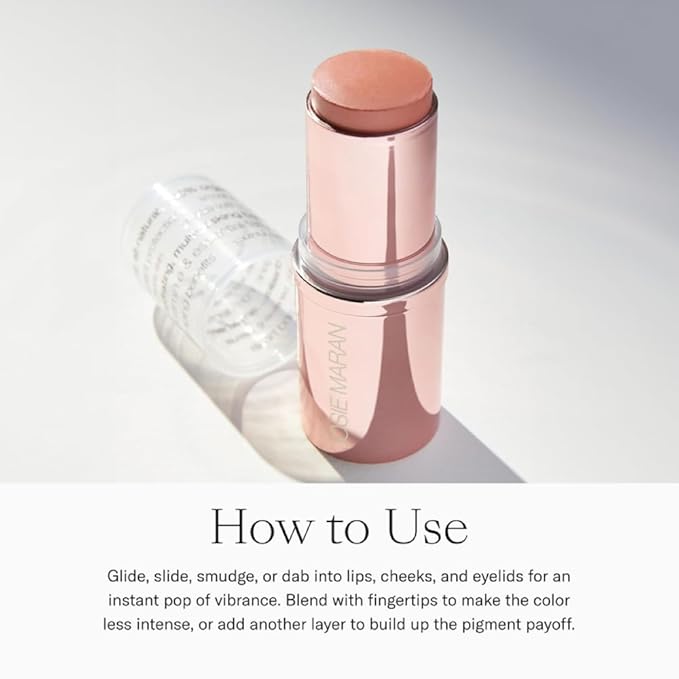 Josie Maran Color Stick & Lip Gloss Makeup Set - Argan Oil-Based Makeup Balm for Lips, Cheeks & Eyes + Hyaluronic Acid Infused Plumping Lip Gloss (2 Piece Set)