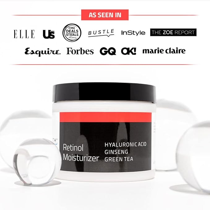 YEOUTH Retinol Cream for Face, Retinol Face Moisturizer for Women and Men with Hyaluronic Acid and Green Tea, Night Moisturizer for a Smoother Appearance 1oz