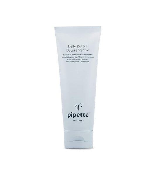 Pipette Belly Butter - Stretch Mark Cream for Pregnancy, Clean Hydrating Ingredients to Help Retain Skin’s Moisture, Shea Butter & Squalane, 3.8 fl oz