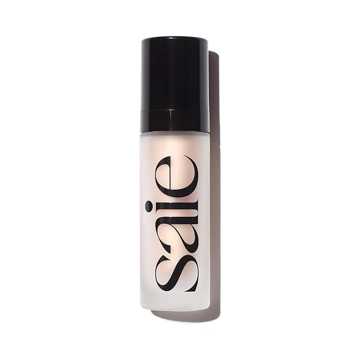 Saie Glowy Super Gel - Hydrating Makeup Primer and Illuminating Glow Serum Enriched with Vitamin C and Squalane Oil - All-Over Liquid Highlighter Makeup for Instant Glass Skin - Starglow (1 oz)