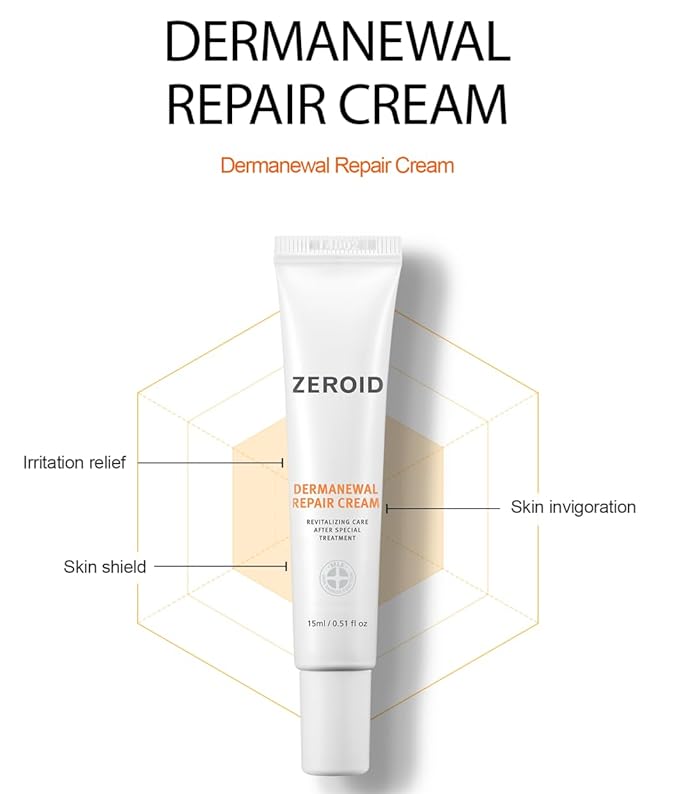 ZEROID | Dermanewal Repair Cream | Korean Dermocosmetic Special Care for Skin Treatment | Moisturizer Face Cream for Sensitive Skin | Face Lotion with Ceramide | Hydrating Lotion | 0.51 fl oz (15ml)