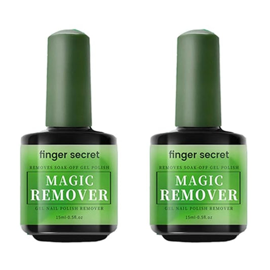 Gel Nail Polish Remover Kit, Fast Efficient Gel Polish Remover for Tough Gel, No Damage to nails Remove Soak Off Nail Gel Polish Portable Magic remover 2 Pack -0.5oz