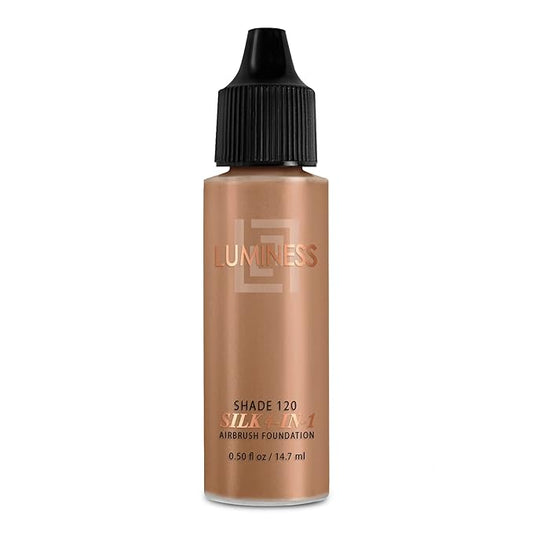 Luminess Air Silk 4-In-1 Airbrush Foundation- Foundation, Shade 120 - Sheer to Medium Coverage - Anti-Aging Formula Hydrates and Moisturizes - 0.5 Fl Oz (Pack of 1)