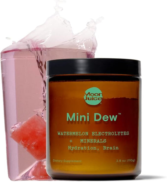 Moon Juice - Mini Dew Electrolytes Powder - Watermelon (30 Servings) - 2in1 Electrolytes & Minerals - Hydration Powder - Magnesium, Calcium, Potassium & Pink Salt - Sugar Free, Vegan, Non GMO