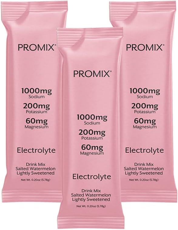 ProMix Nutrition Electrolytes Powder Hydration Packets - Himalayan Pink Salt, Magnesium, Potassium, Vitamin C - Salted Watermelon, Lightly Sweetened - 30 Servings (Pack of 30)