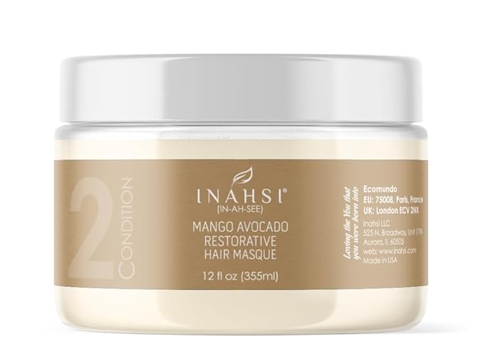 Mango Avocado Restorative Hair Masque | Deep Conditioner for Men, Women & Kids with Curly Hair | Hair Products for Natural Curls - 12 oz | Made in the USA