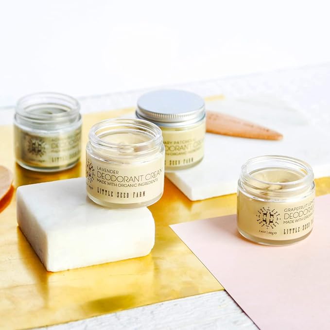 Little Seed Farm All Natural Deodorant Cream, Aluminum Free Deodorant for Women or Men - Blue Tansy Rose, Net Wt. 2.4oz | 68g