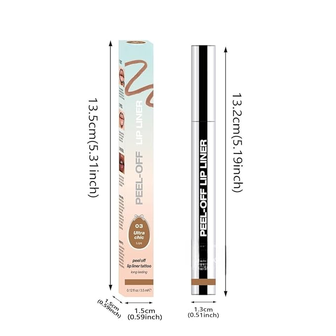 Longwear Peel-off Lip Stain Marker Peel Off with Vitamin E - Smudge-Resistant Lip Liner & Base for All Skin Types (06#)