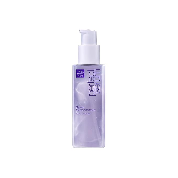Mise En Scene Magic Straight Perfect Serum - Anti Frizz Hair Straightening Serum with heat protectant for straightener, hair tamer oil, Coconut Oil for Smooth, Silky, and Shiny Hair, 2.71 Fl Oz