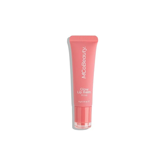 MCoBeauty Glow Lip Balm, Rose, Nourishing Tint for Luscious Lips, Vegan, Cruelty Free Cosmetics