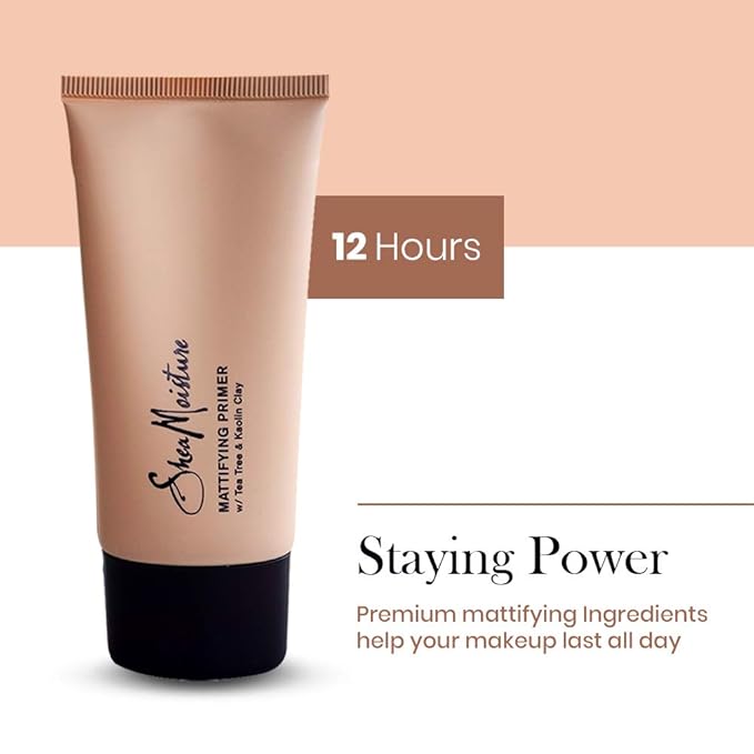 SheaMoisture Mattifying Primer - Matte Face Primer Hydrates and Balances Skin - Made with Organic Shea Butter, Tea Tree and Kaolin Clay (Good for oily, acne prone or sensitive skin) 1 Pack (1.7oz)