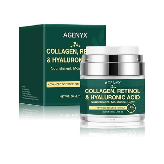 Collagen, Retinol & Hyaluronic Acid Cream – Anti Aging Face & Neck Moisturizer for Women & Men, Day & Night Facial Cream for Wrinkles, Firming, and Hydrating Skin Care 1.7 fl.oz