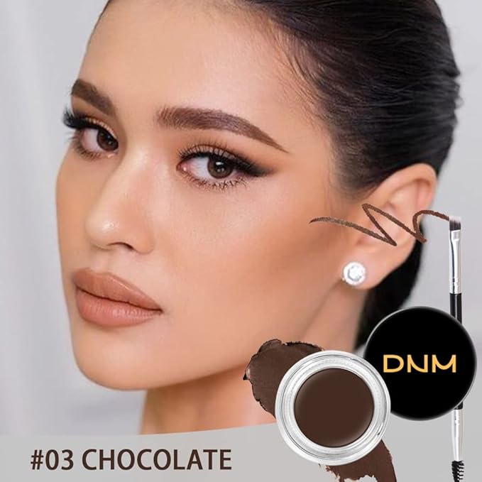 evpct Chocolate Eyebrow Powder Pomade Gel Shaper Makeup Kit with Dual-ended Brush, Eyebrow Stencils Kit for Women Shaping, Eye Brow Pomade Stencil Shaper Tinting kits for Women Long Lasting Waterproof