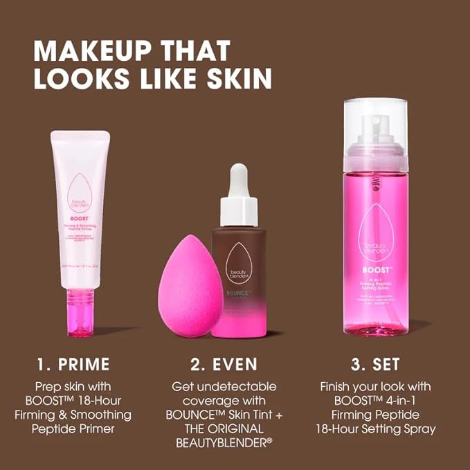 Beautyblender 12-Hour Always on Radiant Skin Tint, Breathable Serum Foundation Stays Put for All Day Long Wear, Infused with Hyaluronic Acid & Niacinamide, Deep 1