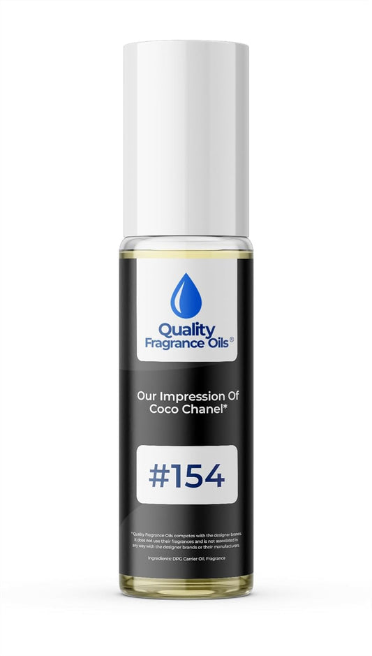 Quality Fragrance Oils' Coco Ch. Impression #154 | Long-Lasting Perfume Oil, Alcohol-Free, Strong Scent, 10ml Roll-On | Affordable Alternative to Designer Fragrances